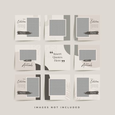 Moda satışı tanıtımı için sosyal medya bulmacası çerçeve şeması şablonu