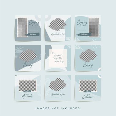 Moda satışı tanıtımı için sosyal medya bulmacası çerçeve şeması şablonu