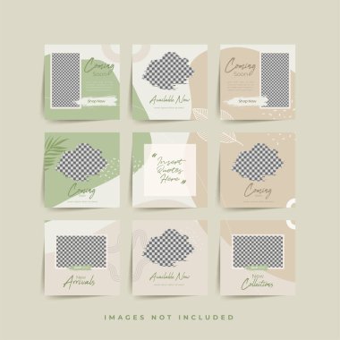 Moda satışı tanıtımı için sosyal medya bulmacası çerçeve şeması şablonu