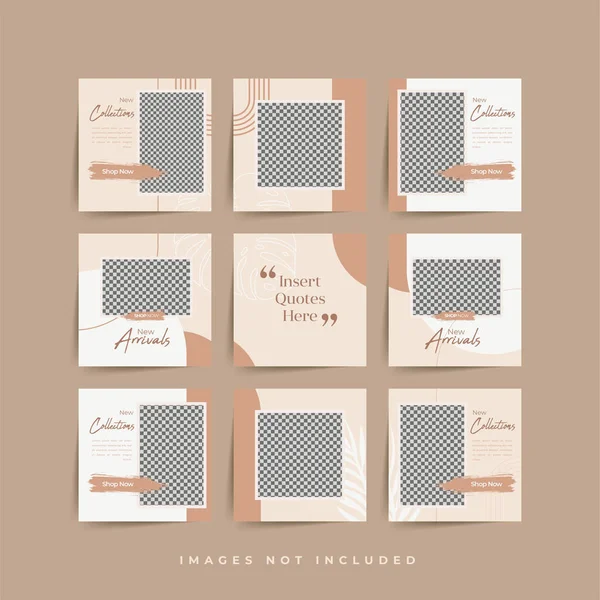 Moda satışı tanıtımı için sosyal medya bulmacası çerçeve şeması şablonu