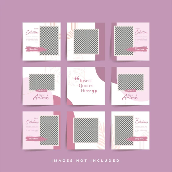 Moda satışı tanıtımı için sosyal medya bulmacası çerçeve şeması şablonu