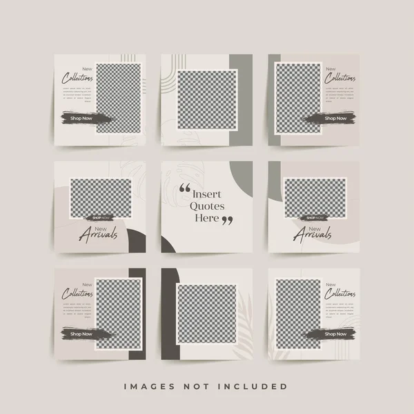 Moda satışı tanıtımı için sosyal medya bulmacası çerçeve şeması şablonu