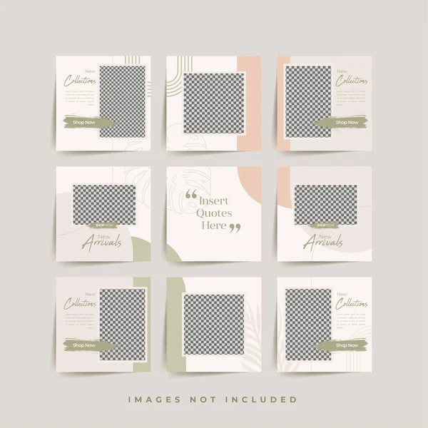 Moda satışı tanıtımı için sosyal medya bulmacası çerçeve şeması şablonu