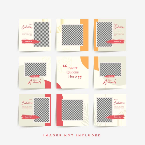 Moda satışı tanıtımı için sosyal medya bulmacası çerçeve şeması şablonu