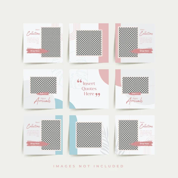 Moda satışı tanıtımı için sosyal medya bulmacası çerçeve şeması şablonu