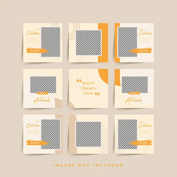 Moda satışı tanıtımı için sosyal medya bulmacası çerçeve şeması şablonu