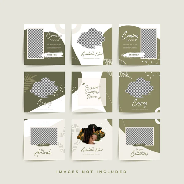 Moda satışı tanıtımı için sosyal medya bulmacası çerçeve şeması şablonu