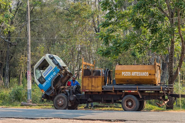Colonia Independencia Paraguay Agosto 2018 Guasto Camion Autostrada Paraguay Driver — Foto Stock