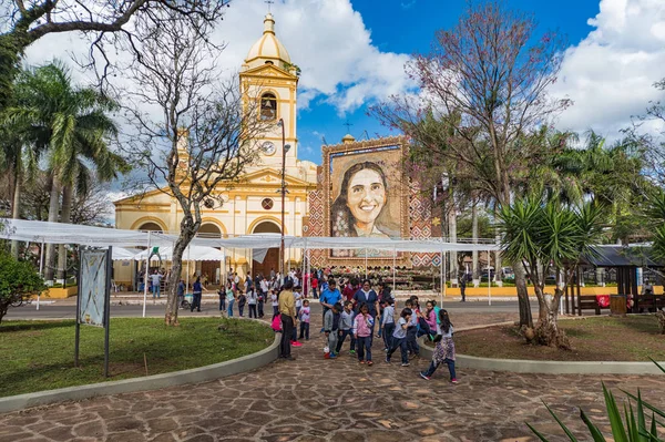 Villarrica Paraguay Září 2018 Tablo Světoznámého Umělce Paraguayský Delfin Roque — Stock fotografie