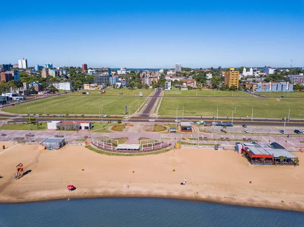 Vista Aérea Encarnación Paraguay Con Vistas Playa San José —  Fotos de Stock