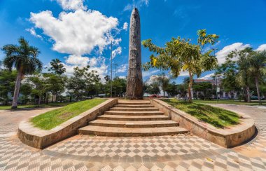 Pembe Cabildo önünde Dikilitaş, Asuncion Ulusal Kongre Müzesi, Paraguay, Güney Amerika