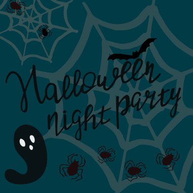 Cadılar Bayramı parti posterin kutlu olsun. Vektör illüstrasyonu.