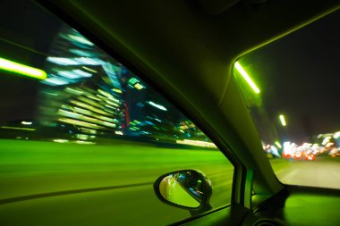 Araba hız sürücü gece city de yol