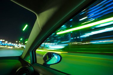 Araba hız sürücü gece city de yol