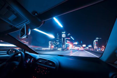 Araba hız sürücü gece city de yol