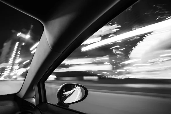 Unidade Velocidade Carro Estrada Cidade Noturna — Fotografia de Stock