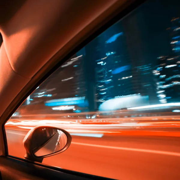 Car Speed Drive Road Night City — Stock Photo, Image