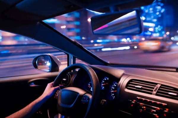 Araba hız sürücü gece city de yol