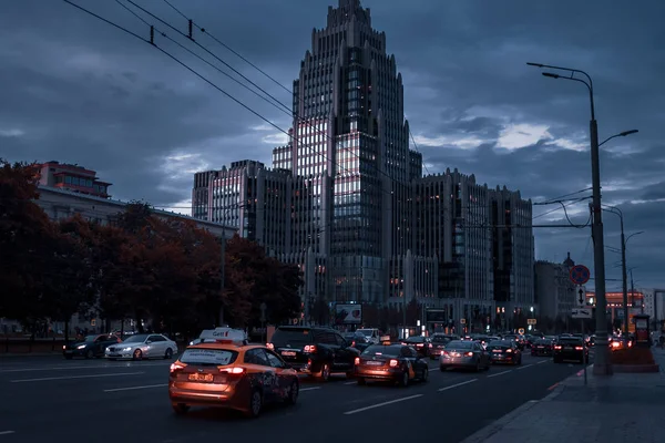 Moskau Russland August 2018 Geschäftszentrum Oruzheyny Moskau Russland Sonnenuntergang — Stockfoto