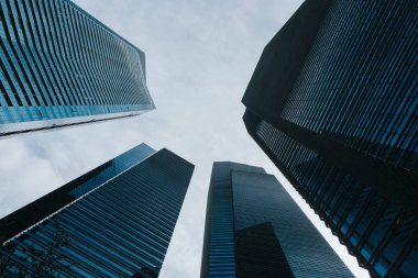 Alt görünümü şehir. bölgede modern gökdelenler için. İş manzara arka plan. Singapur şehir
