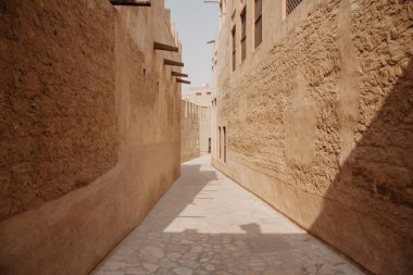 Eski şehir Al Fahidi tarihi bölgesinde. Dubai city, Birleşik Arap Emirlikleri