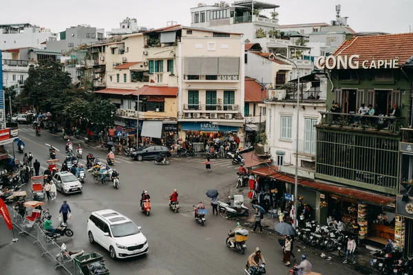 Hanoi Vietnam Diciembre 2018 Hanoi City Center Street Old Town — Foto de Stock