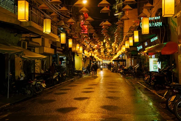 Hanoi Vietnam December 2018 Hanoi City Center Street Óvárosának Éjjel — Stock Fotó