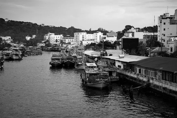 Phu Quoc Vietnam Diciembre 2018 Barcos Pesca Río Ciudad Duong — Foto de Stock