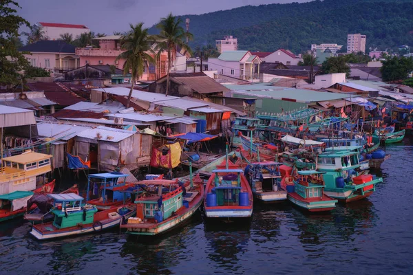 Phu Quoc Isla Vietnam Atardecer Barcos Pesca Duong Dong — Foto de Stock