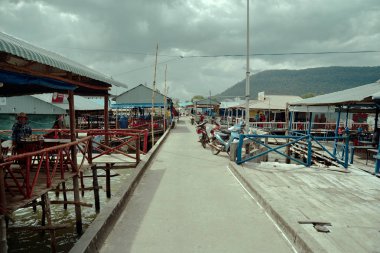 Phu Quoc, Vietnam - 11 Aralık 2018: Ham Ninh balıkçı köyü Vietnam Phu Quoc Adası'nda