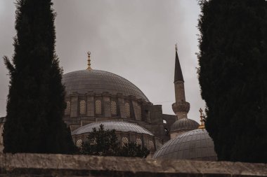 Süleymaniye Camii, Istanbul, Türkiye, yağmurlu bir gün