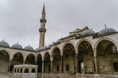 Süleymaniye Camii, Istanbul, Türkiye, yağmurlu bir gün