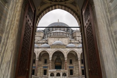 Süleymaniye Camii, Istanbul, Türkiye, yağmurlu bir gün