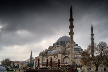 Süleymaniye Camii, Istanbul, Türkiye, yağmurlu bir gün
