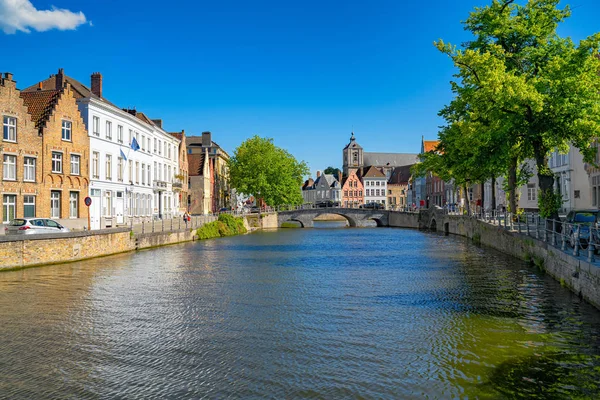 Piękne miasto Brugia (Brugge) stare miasto w Belgii, Europa — Zdjęcie stockowe