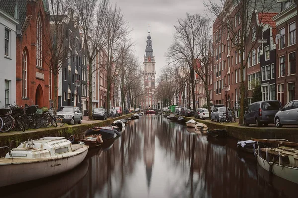 Amsterdam Stadtkanal Altstadt Niederlande Holland — Stockfoto