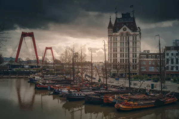 Вид Oude Haven Rotterdam Netherlands Holland — стокове фото