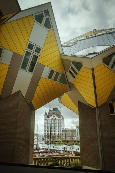 Kubus Huizen Kubuswoningen Rotterdam Nederland Overdag — Stockfoto