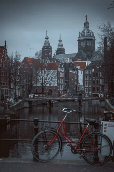 Амстердам Нидерланды Марта 2020 Года Каналы Центре Старого Города Амстердама — стоковое фото