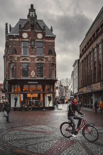Utrecht Pays Bas Mars 2020 Les Gens Marchent Dans Rue — Photo
