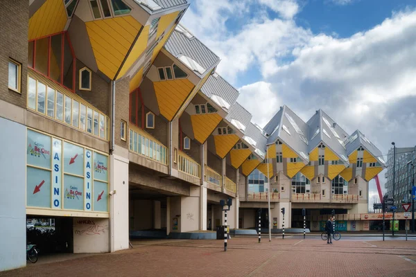 Rotterdam Nizozemsko Března 2020 Krychle Domů Kubuswoningen Rotterdamu Nizozemsko Dne — Stock fotografie