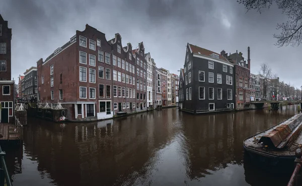 Старый Город Канала Амстердама Нидерланды Голландия — стоковое фото