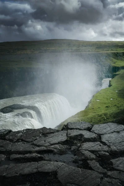 Καταρράκτης Gullfoss Στη Νότια Ισλανδία Όμορφο Φυσικό Τοπίο — Φωτογραφία Αρχείου