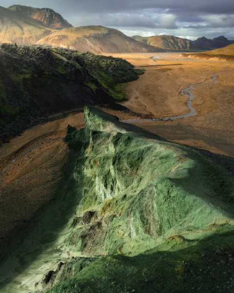 Landmannalaugar Coloridas Montañas Riolita Islandia Hermoso Paisaje Natural Campo Lava —  Fotos de Stock