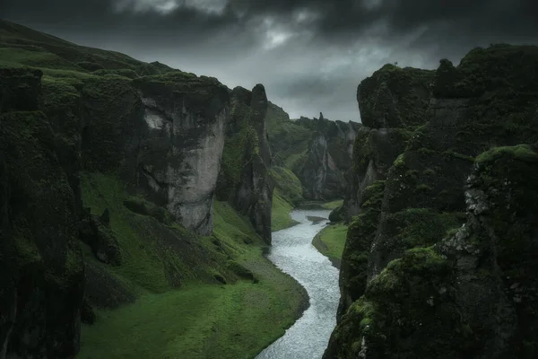 Canyon Fjadrargljufur Paesaggio Valle Nel Sud Dell Islanda Famosa Destinazione — Foto Stock