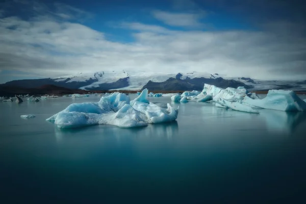 Laguna Del Ghiacciaio Jokulsarlon Nell Islanda Orientale Iceberg Sull Acqua — Foto Stock