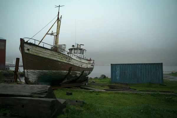 Seydisfjordur Ville Dans Est Islande Par Temps Pluie — Photo