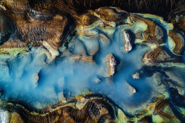 Fundo Abstrato Natureza Colorido Poça Vibrante Islândia — Fotografia de Stock