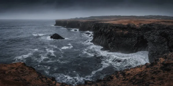 Природний Ландшафт Західної Ісландії Панорама Базальтова Скеля Півострові Снефеллснес Поблизу — стокове фото