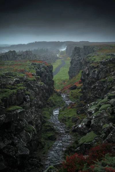 Paisaje Natural Islandés Del Parque Nacional Thingvellir Islandia Del Sur — Foto de Stock